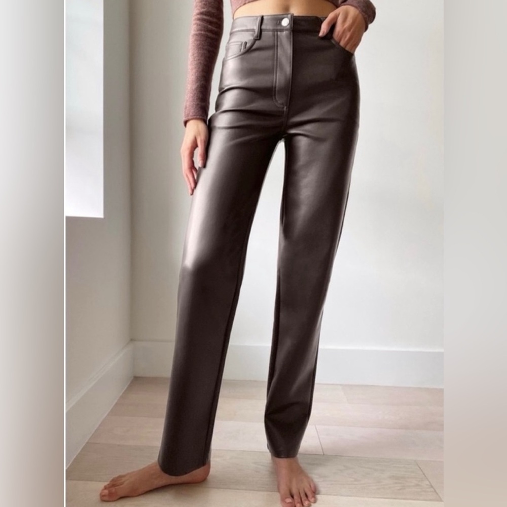 Aritzia Wilfred The Melina Faux Leather High Rise Skinny Pants